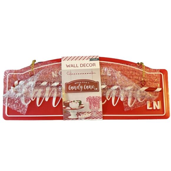 Target Bullseye Metal Hanging Sign 2024 Candy Cane Lane Decor Red Christmas - Picture 2 of 7